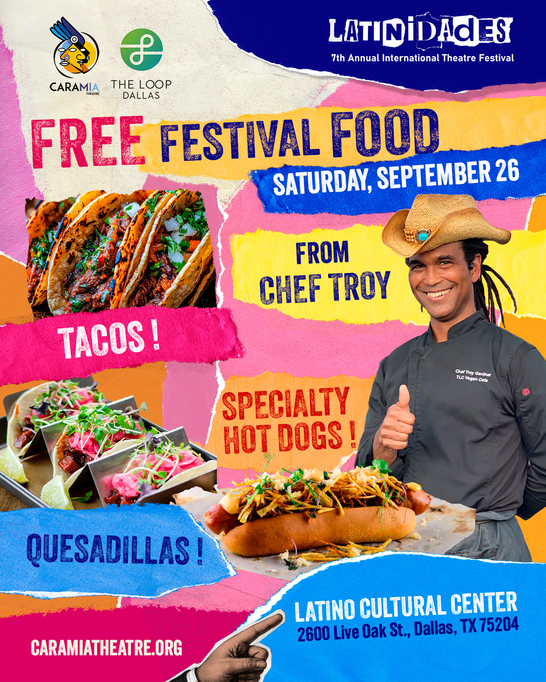 Free food from Chef Troy at the Latinidades Festival Kickoff