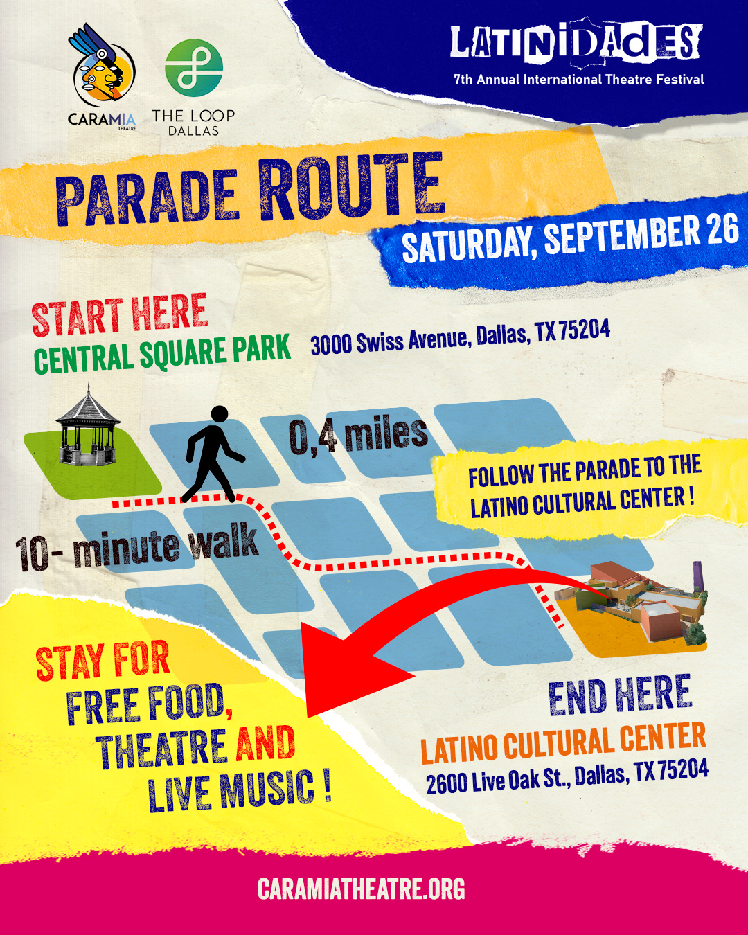 Latinidades Festival Kickoff Parade Map